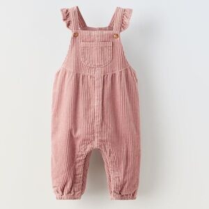 Zara pink baby corduroy overalls